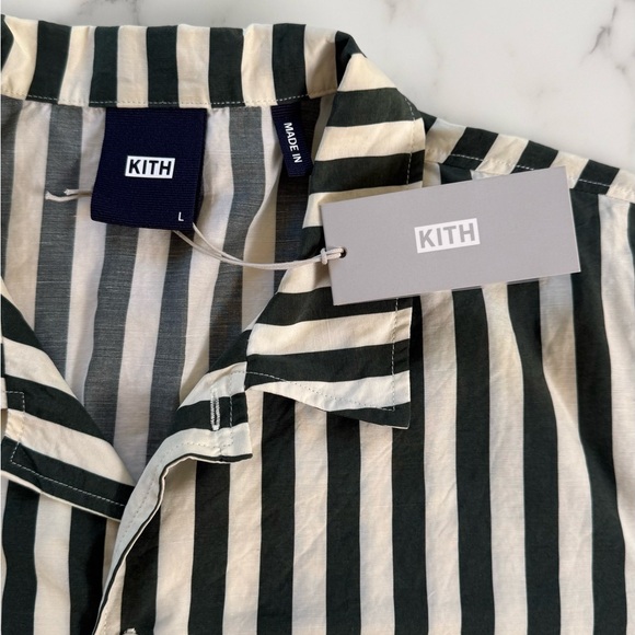 Kith Striped Thompson Camp Shirt in Agate - Size Large - Picture 3 of 12
